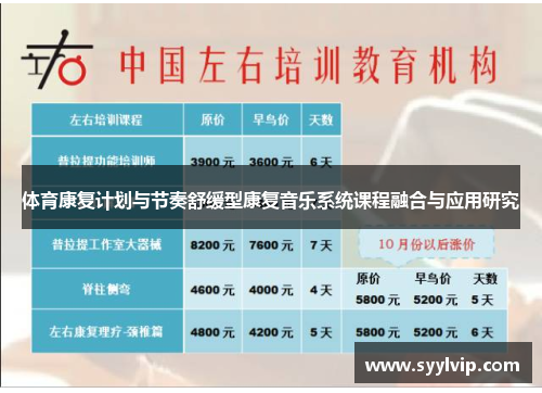 体育康复计划与节奏舒缓型康复音乐系统课程融合与应用研究